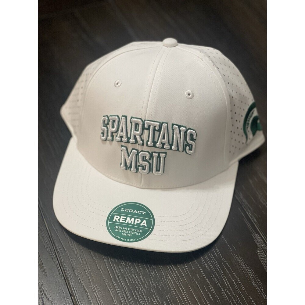 MICHIGAN STATE SPARTANS Legacy‎ Rempa Pro Adjustable Hat White NEW Sports NCAA